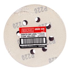 Kit Disco de Lixa Com Velcro 5'' GR. 220 Com 10 Unidades (243,0026) - Rocast