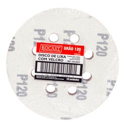 Kit Disco de Lixa Com Velcro 5'' GR. 120 Com 10 Unidades (243,0023) - Rocast