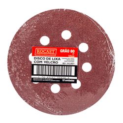 Kit Disco de Lixa Com Velcro 5'' GR. 80 Com 10 Unidades (243,0021) - Rocast