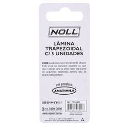 Lâmina Para Estilete Trapezoidal Com 5 Peças (222,0003) - Noll