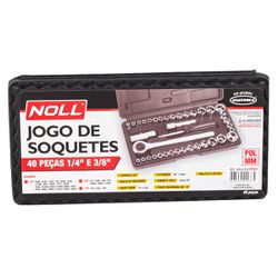 Jogo de Soquetes 1/4'' e 3/8'' Com 40 Peças (405,0155) - Noll