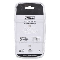 Jogo de Pinças de Inox Com 4 Peças (630,0001) - Noll