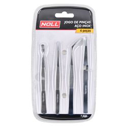 Jogo de Pinças de Inox Com 4 Peças (630,0001) - Noll