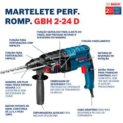 Martelete rompedor Bosch GBH 2-24 D 820W