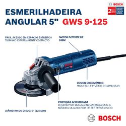 Esmerilhadeira Angular de 5'' Bosch GWS 9-125 900W