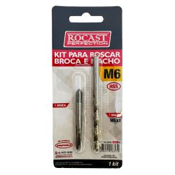 Kit Para Roscar Broca e Macho HSS M6 x 1,0mm (94,0009) - Rocast