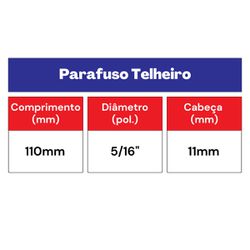 Kit Parafuso Telheiro 5/16'' Com Arruela Metálica e PVC 42,0001 (Com 50 Unidades) - Nord