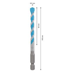 Broca Bosch EXPERT HEX-9 Multiconstruction Diâmetro6,5x60x100mm