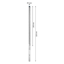 Broca para concreto Bosch EXPERT SDS Max-8X Diâmetro18 x 400 x 540 mm