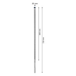 Broca para concreto Bosch EXPERT SDS Max-8X Diâmetro20 x 600 x 720 mm