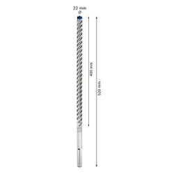 Broca para concreto Bosch EXPERT SDS Max-8X Diâmetro22 x 400 x 520 mm