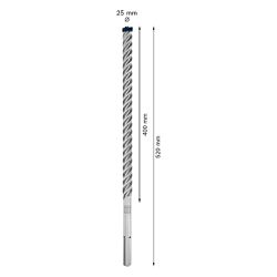 Broca para concreto Bosch EXPERT SDS Max-8X Diâmetro25 x 400 x 520 mm