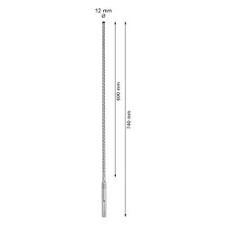 Broca para concreto Bosch EXPERT SDS Max-8X Diâmetro12 x 600 x 740 mm