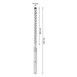 Broca para concreto Bosch EXPERT SDS Max-8X Diâmetro14 x 200 x 340 mm