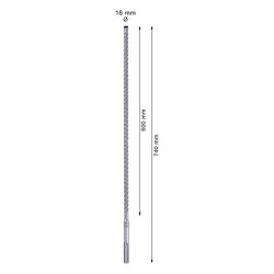 Broca para concreto Bosch EXPERT SDS Max-8X Diâmetro16 x 600 x 740 mm