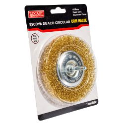 Escova Circular de Aço Latonado 100 x 12mm (319,0028) - Rocast