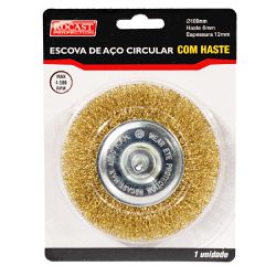 Escova Circular de Aço Latonado 100 x 12mm (319,0028) - Rocast