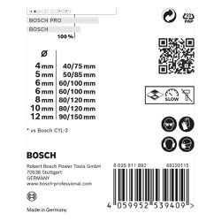 Jogo Brocas Bosch EXPERT CYL-9 MultiConstruction Diâmetro 4-5-6-6-8-10-12 mm