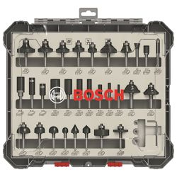 Jogo de fresas misto Bosch Standard encaixe de 1/4'' 30 peças