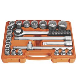 Maleta com Soquetes Estriados e Acessórios 1/2'' 22 Peças (44833/522) - Tramontina PRO