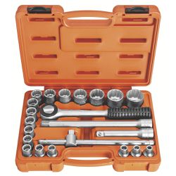 Maleta com Soquetes Estriados e Acessórios 1/2'' 22 Peças (44833/522) - Tramontina PRO