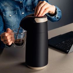 Garrafa Térmica Com Bomba em Plástico Preto - Exata 1L (61639/103) - Tramontina