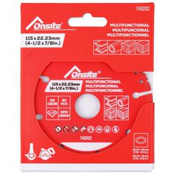 Disco Diamantado Para Multi-Material 4.1/2'' - 115mm x 22,23mm / 20mm (745202) - Onsite