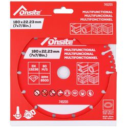 Disco Diamantado Para Multi-Material 7'' - 180mm x 22,23mm / 20mm (745205) - Onsite