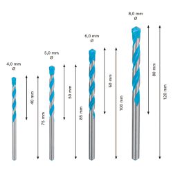 Jogo de Brocas EXPERT CYL-9 MultiConstruction 4 a 8mm (2608900649) - Bosch