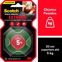 Fita Dupla Face Scotch Fixa Forte Extrema 24mm x 2m (HB004492250) - 3M
