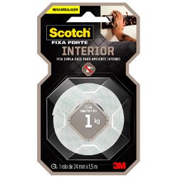 Fita Dupla Face Scotch Fixa Forte Espuma 24mm x 1,5m (HB004613186) - 3M