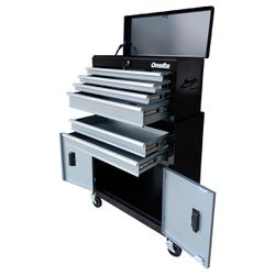 Carrinho Gabinete Fechado Para Ferramentas Com 6 Gavetas Preto e Cinza (O326424) - Onsite