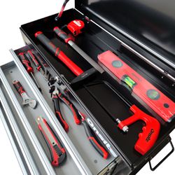 Carrinho Gabinete Fechado Para Ferramentas Com 6 Gavetas Preto e Cinza (O326424) - Onsite