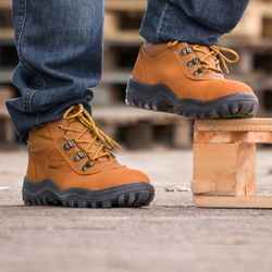 Botina Nobuck Caramelo Com Biqueira Plástica (4855GL/MR/NB) - Safetline