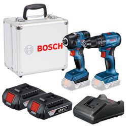 Combo Furadeira (GSB 185-Li) e Chave de Impacto (GDR 18v-200) Com Maleta de Alumínio e 2 Baterias - Bosch