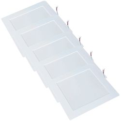 Kit Plafon LED Quadrado de Embutir 24W - 4000K Com 5 Unidades (520,0048) - Noll LED