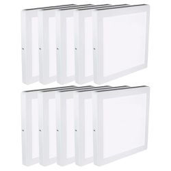 Kit Plafon LED Quadrado de Sobrepor 18W - 6500K Com 10 Unidades (520,0014) - Noll LED