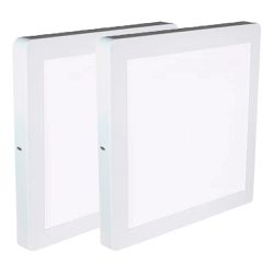 Kit Plafon LED Quadrado de Sobrepor 24W - 3000K Com 2 Unidades (520,0055) - Noll LED