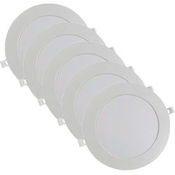 Kit Plafon LED Redondo de Embutir 18W - 3000K Com 5 Unidades (520,0041) - Noll LED