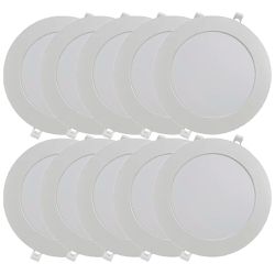 Kit Plafon LED Redondo de Embutir 18W - 6500K Com 10 Unidades (520,0008) - Noll LED