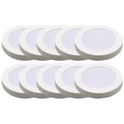 Kit Plafon LED Redondo de Sobrepor 24W - 6500K Com 10 Unidades (520,0013) - Noll LED