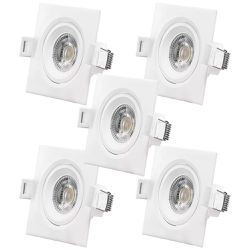 Kit Spot LED Quadrado 7W - 6.500K Bivolt Com 5 Unidades (520,0005) - Noll LED