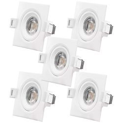 Kit Spot LED Quadrado 7W - 3.000K Bivolt Com 5 Unidades (520,0038) - Noll LED