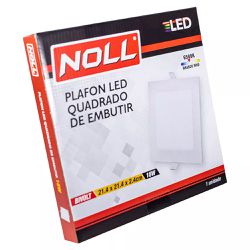 Kit Plafon LED Quadrado de Embutir 18W - 6500K Com 2 Unidades (520,0010) - Noll LED