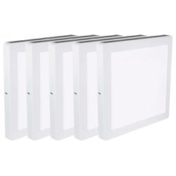 Kit Plafon LED Quadrado de Sobrepor 18W - 3000K Com 5 Unidades (520,0053) - Noll LED