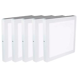 Kit Plafon LED Quadrado de Sobrepor 24W - 6500K Com 5 Unidades (520,0015) - Noll LED