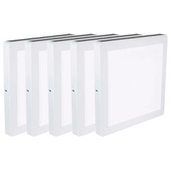 Kit Plafon LED Quadrado de Sobrepor 24W - 3000K Com 5 Unidades (520,0055) - Noll LED