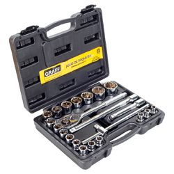 Jogo de Soquetes Sextavado e Acessórios 1/2'' - 22 Peças (710,0001) - Graff Vantage