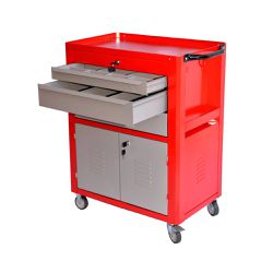 Carrinho Para Ferramentas Fechado Com 3 Gavetas Vermelho (C06) - Fercar