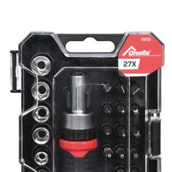 Jogo de Bits e Soquetes Com Catraca 1/4'' Com 27 Peças (790138) - Onsite